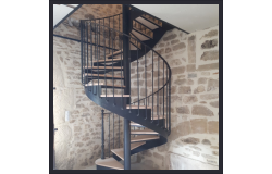 Escalier métallique fer et bois