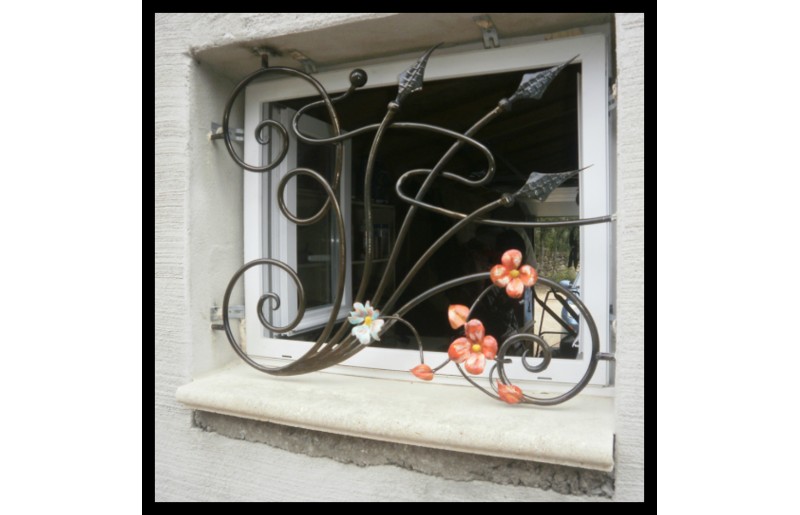 Grille de défense florale pour fenêtre Grille de défense florale pour fenêtre